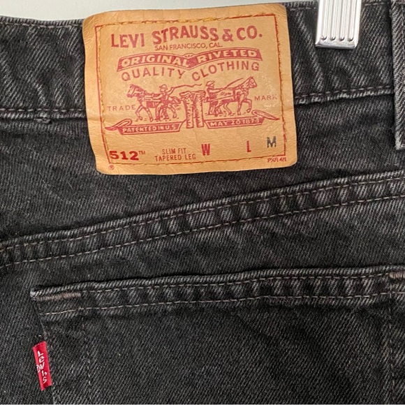 Vintage 90s Levi’s Black Denim Jeans Tapered Leg High Waisted 512 size 12 - Picture 5 of 9